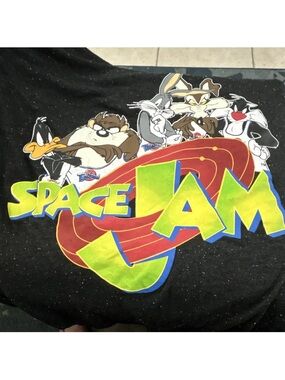 Space Jam Graphic Tee - Black with Multicolor Logo